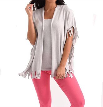 French Kyss Nea Fringe Kashmira Shawl In Gray