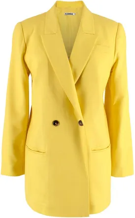 Jil Sander Yellow Oversized Wool Blazer Size S