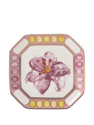 Swarovski floral-print plate - unisex - Silicone - One Size - Purple