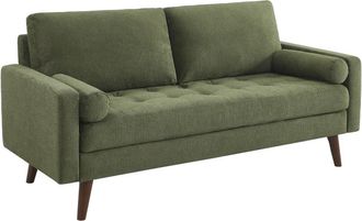 Sweeek Sof&aacute; de tela chenilla, 3 plazas, verde kaki