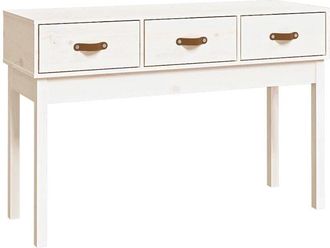 vidaXL Mesa consola de madera maciza de pino blanco 114x40x75 cm Vidaxl