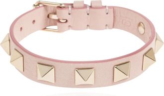 Valentino Garavani Rockstud Leren Armband - Dames - Armbanden - Roze - ONE Size - Leer - Accessoires