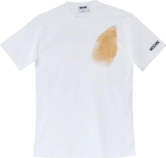 Moschino Ijzer Grafisch Korte Mouw T-shirt - Dames - T-shirts - Wit - M - Katoen - Tops
