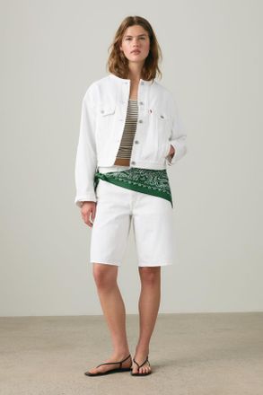 Levi's Trucker Jacket Collarless Shrunken 90s - Mujer - XS - Blanco / Tooth Fairy