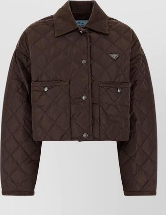 Prada quilted cropped parka coat