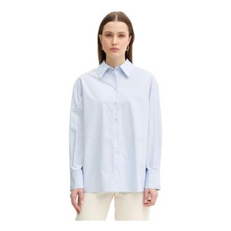 Twinset Dames, Blouses & Shirts, Blauw, Maat: L Katoen