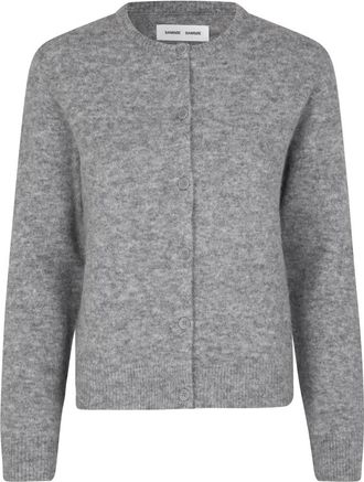 Sams&oslash;e & Sams&oslash;e Grijze Melange Alpaca Cardigan - Dames - Vesten - Grijs - XS - Wol - Truien & Vesten