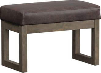 Simpli Home Milltown 27In Contemporary Rectangle Footstool Ottoman Bench