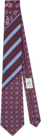 Etro Zijden Jacquard Stropdas Met Patchwork Design - Heren - Stropdassen - Rood - ONE Size - Accessoires