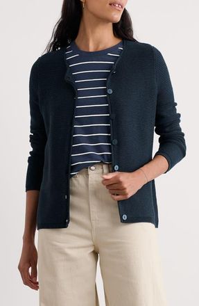Seasalt Cornwall Makers Rib Organic & Recycled Cotton Cardigan in Maritime at Nordstrom, Size 4 Us