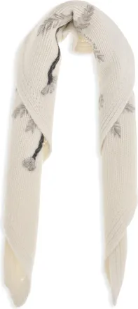 P.A.R.O.S.H. Womens Wallaby Floral Knit Scarf Panna Merino Wool Ovis Aries Scarfs