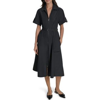 DKNY Zip Front Cargo Dress in Black at Nordstrom Rack, Size 4