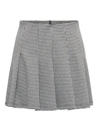 Only Minirock ONLY ONLFINE PLEAT SKIRT BOX JRS, Damen, Gr. XS (34), schwarz (schwarz pattern:cloud dancer), Obermaterial: 73% Polyester, 25% Viskose, 2% El