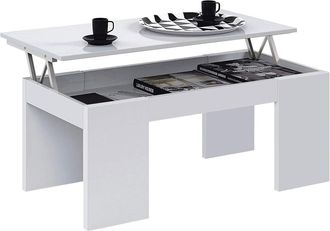 HOGAR 24 Mesa centro elevable blanco brillo