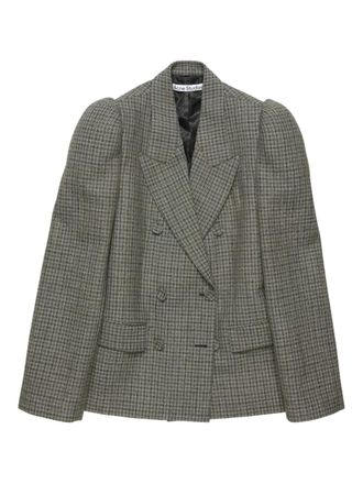 Acne Studios houndstooth double-breasted blazer - Black