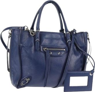 Balenciaga Pre-owned Handbags, female, Blue, Size: ONE SIZE Pre-owned Leather Handbag
