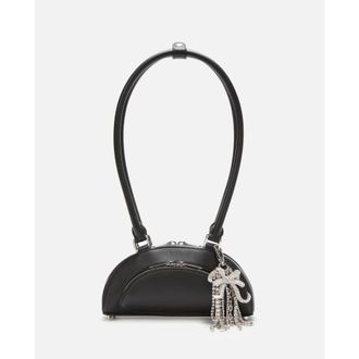 Self Portrait Self-Portrait Black Leather Mini Shoulder Bag With Charm