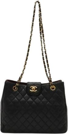 Chanel Pre-owned Matelasse Lamslederen Schoudertas - Dames - Vintage Schoudertas - Zwart - ONE Size - Leer - Vintage