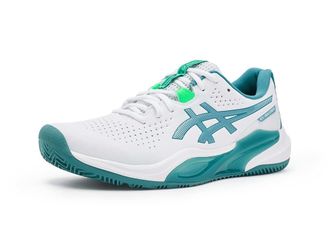 Asics Gel-Challenger 15 Padel Mens Tennis Shoes White/Misty Pine : 11.5 D - Medium