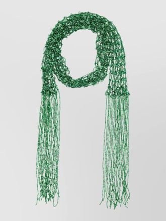 Dries Van Noten mini scarf necklace strass embroidery fringe
