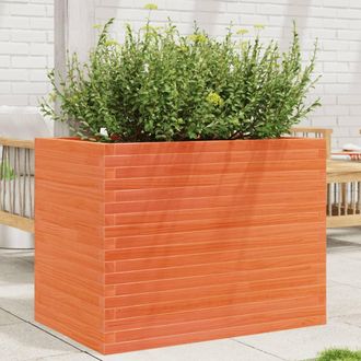 vidaXL Vidaxl - Jardinera Madera Maciza De Pino Marr&oacute;n Cera 90x60x68,5 Cm
