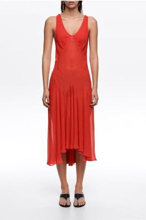 Bimba & Lola Fluid Cross-Back Dress in Red at Nordstrom, Size Medium Eu