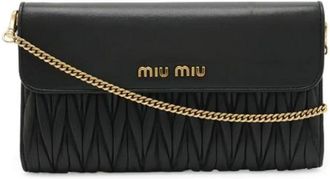 Miu Miu Pre-owned Clutches, female, Black, Size: ONE SIZE Pre-owned Leather Shoulder Bag