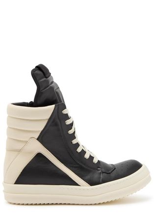 Rick Owens Geobasket Panelled Leather Sneakers - Black Other - 39 (IT39/ UK6)
