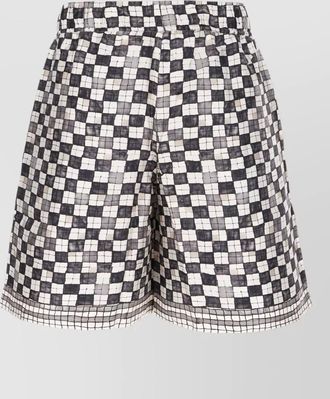 Amiri checkered mesh overlay tailored bermuda shorts