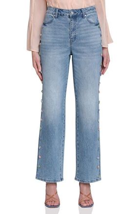 Avec Les Filles Stone Detail Jeans in Flutter Wash at Nordstrom, Size 26
