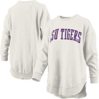 Pressbox Womens Pressbox Oatmeal LSU Tigers Melange Poncho Vintage Fleece Long Sleeve Pullover Sweatshirt at Nordstrom, Size Xx-Large