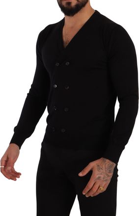 Dolce & Gabbana Mens Cashmere Button-Down Cardigan Black