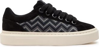 Cleens Ace Chevron-knit Suede Sneakers - Black - 9.5 (IT43.5 / UK9.5)