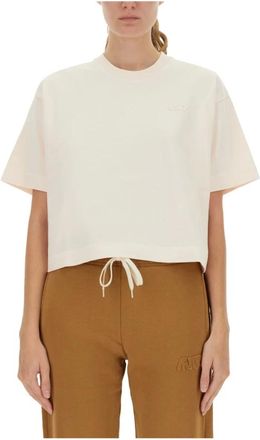 Autry Tops, Dames, Roze, S, Katoen, Tonal Logo Boxy Tee