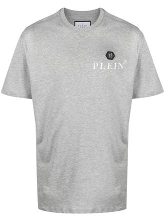 Philipp Plein T-shirt met logoplakkaat - Grijs