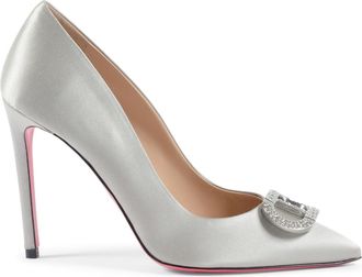 Dee Ocleppo Satin Grey Crystal Pump