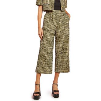 English Factory Premium Tweed Culotte Pants in Yellow/black at Nordstrom Rack, Size X-Small