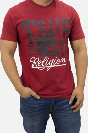 True Religion Mens True Religion 108035 Mens Dotted Print T Shirts - Red - Size: 44