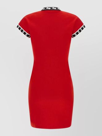 Versace logo dress short sleeves contrast trim