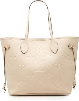 Louis Vuitton Monogram Empreinte Beige Leather Shoulder Bag Tote Bag (Pre-Owned)