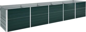 vidaXL Arriate De Acero Galvanizado Verde 400x80x45 Cm Vidaxl
