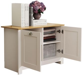 VCM Caja De Cajones De Madera Sideboard Con Puertas Giratorias Dimensiones Aprox. Al. Al. 60 X An. 89 X P. 40 Cm - Balusa M (blanco) - Vcm