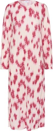 Saint Tropez Kleedjes, Dames, Roze, XS, Roze Bloemenjurk met Wazige Bloemen