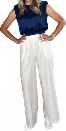 Glam Effortless High Waist Wide Leg Pants In White