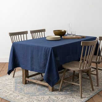 Solino Home Linen Tablecloth for Dining Table, Holiday and Everyday Table Decor - Diana in Vintage Blue at Nordstrom, Size X-Small