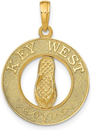 Diamond2Deal 14k Yellow Gold KEY WEST Flip Flop Pendant
