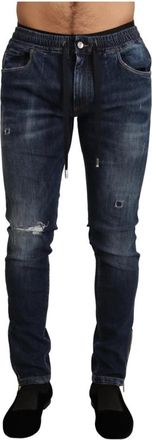 Dolce & Gabbana Tattered Skinny Denim Jeans - Heren - Skinny Jeans - Blauw - XS - Denim - Jeans