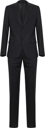 Lardini Single-Breasted Suit - Heren - Business pakken - Zwart - L - Kostuums