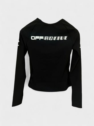 Off-white Womens Logo Print Performance Top Black - Size Small