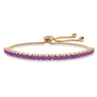 Palm Beach Jewelry Gold-Plated Birthstone Crystal Drawstring Bracelet